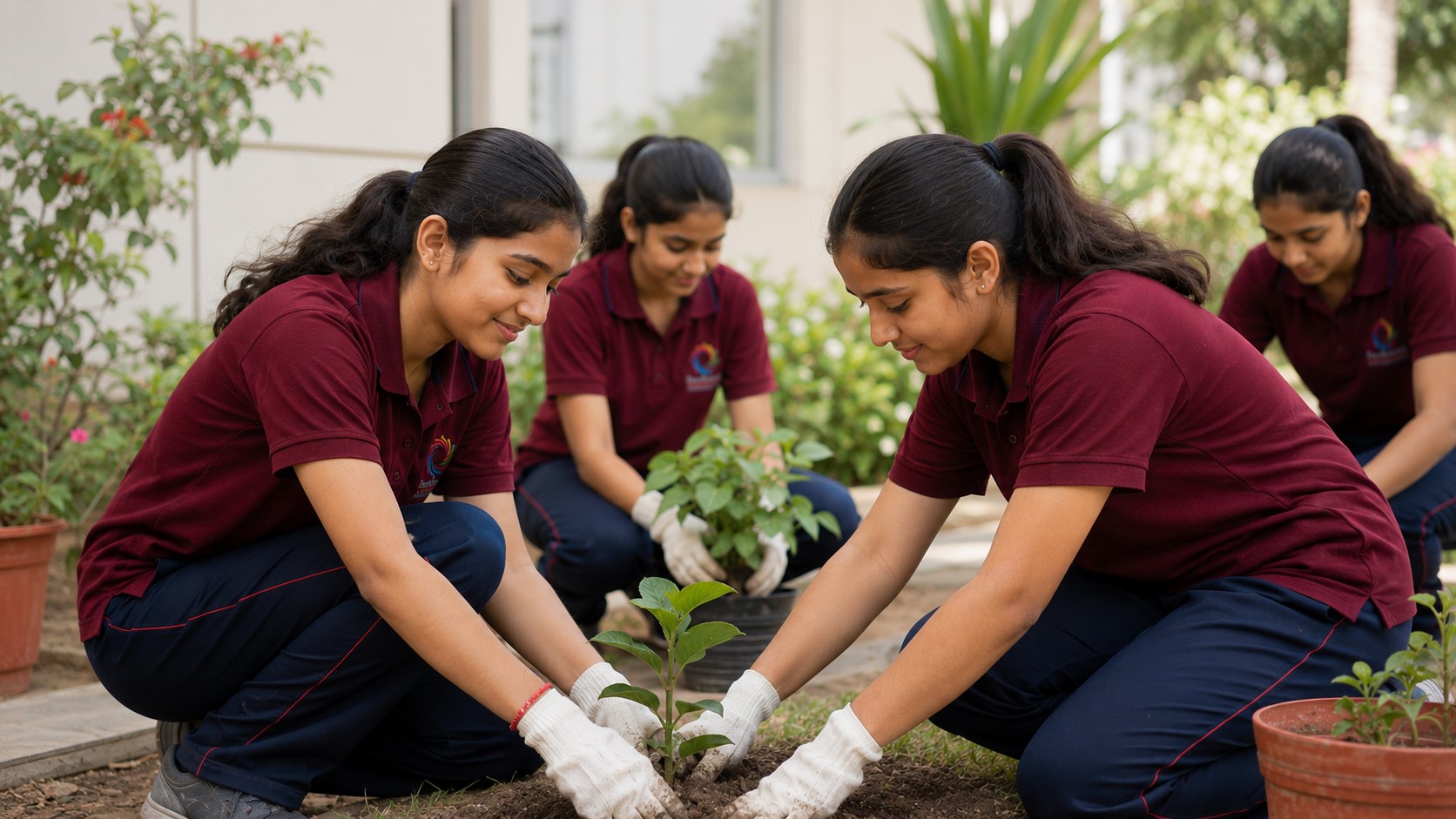 Girls in community service