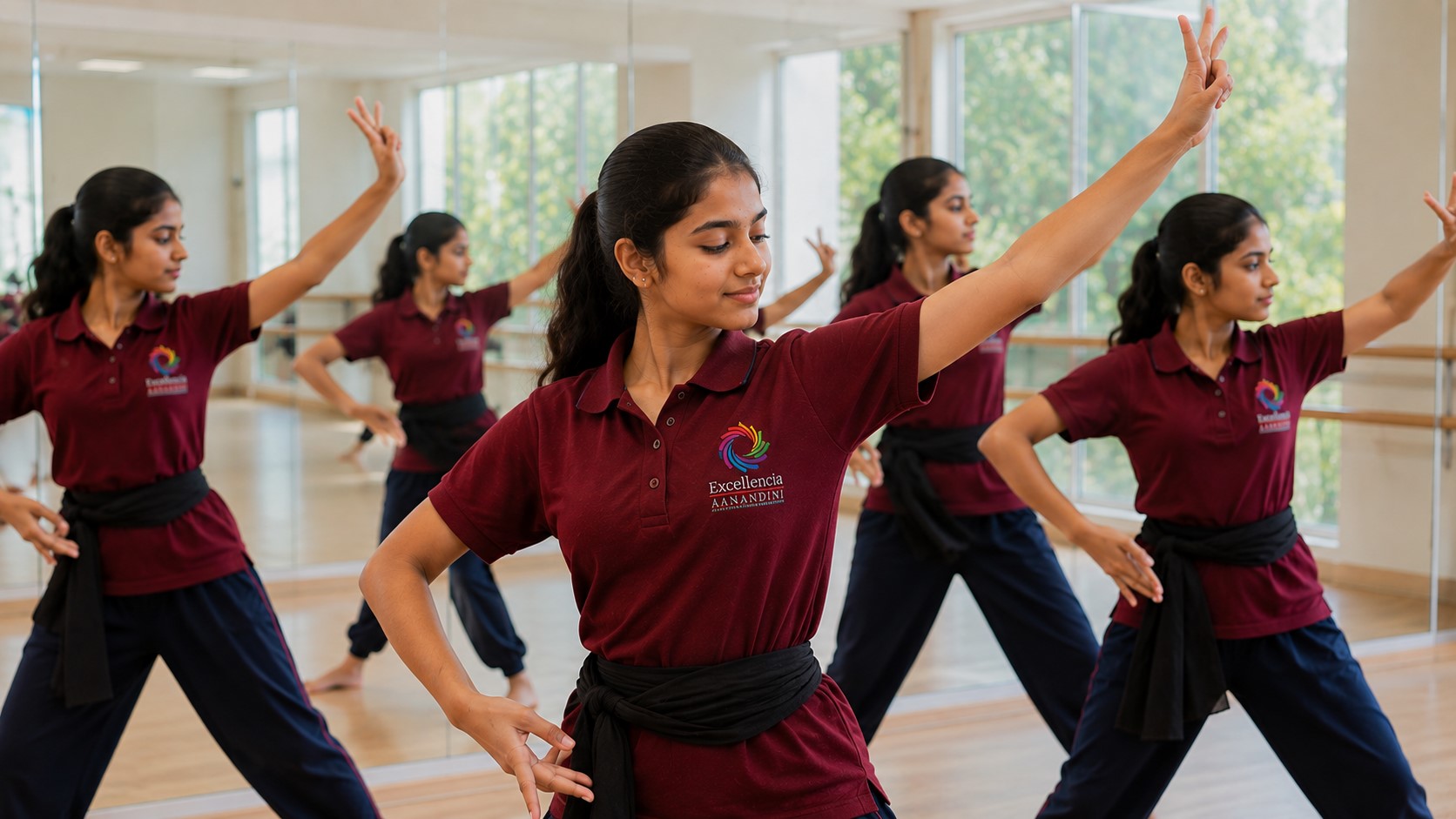 Girls performing dance and cultural expression